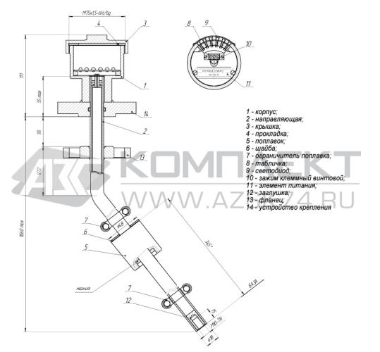 Датчик-индикатор уровня ПМП-111