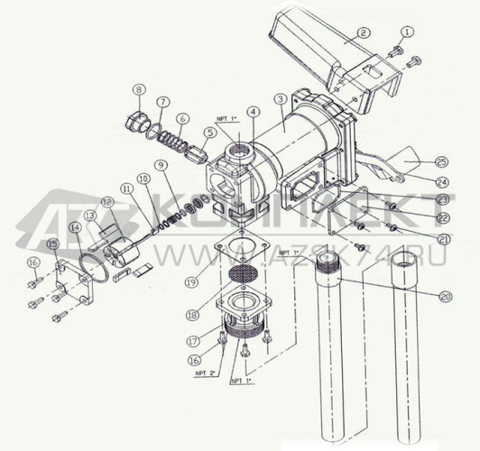 Бочковой электронасос DYB-50