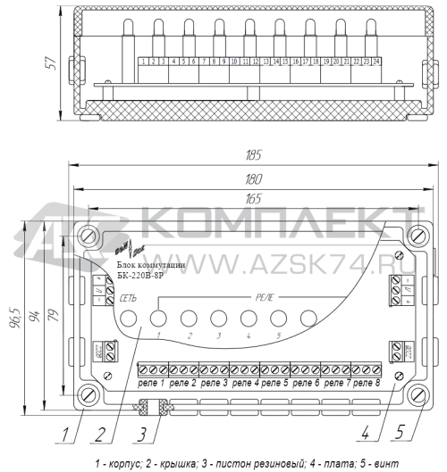Блок коммутации БК-220В-8Р